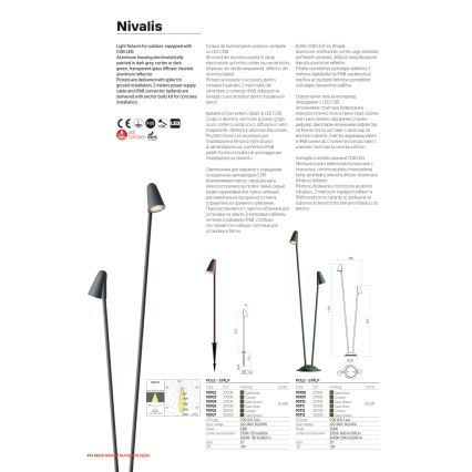 Redo 90705 - Εξωτερικό φωτιστικό LED NIVALIS LED/6,8W/230V 3000K 82 cm IP65 ανθρακί