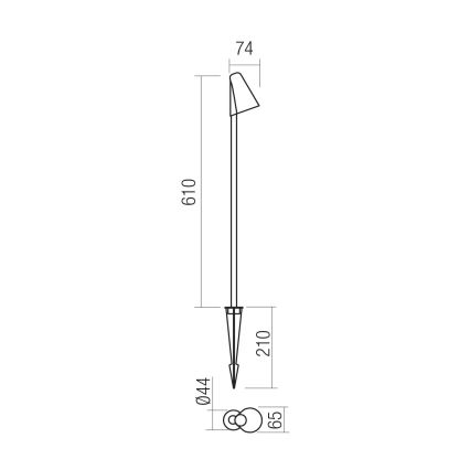 Redo 90705 - Εξωτερικό φωτιστικό LED NIVALIS LED/6,8W/230V 3000K 82 cm IP65 ανθρακί