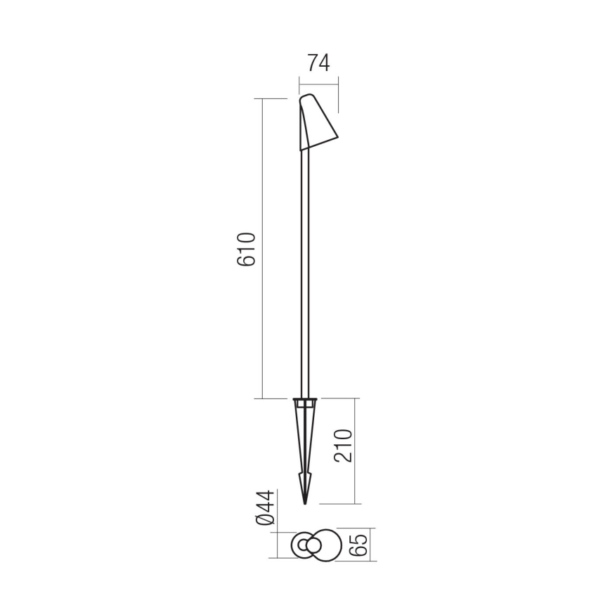 Redo 90705 - Εξωτερικό φωτιστικό LED NIVALIS LED/6,8W/230V 3000K 82 cm IP65 ανθρακί