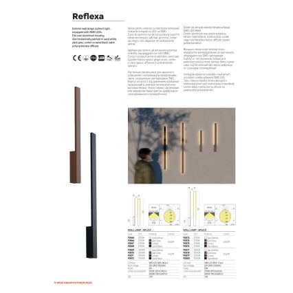 Redo 90869 - Επιτοίχιο εξωτερικό φωτιστικό LED REFLEXA LED/6W/230V 3000K 62,1 cm CRI 90 IP54 λευκό