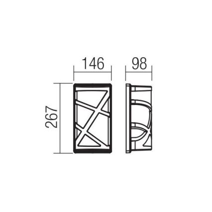 Redo 9097 - Εξωτερικό επιτοίχιο φωτιστικό VORTEX 1xE27/42W/230V IP44 καφέ