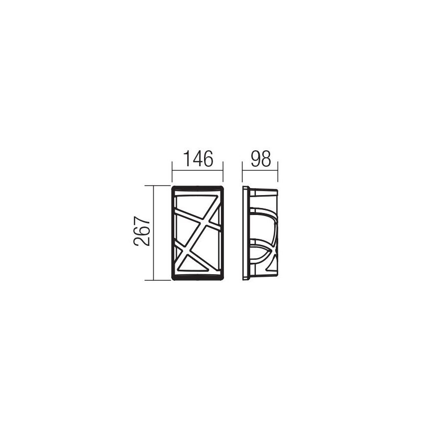 Redo 9097 - Εξωτερικό επιτοίχιο φωτιστικό VORTEX 1xE27/42W/230V IP44 καφέ
