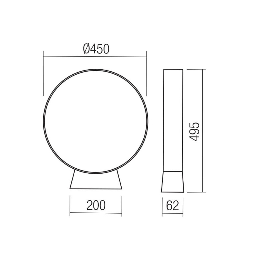 Redo 91067 - LED εξωτερικό φωτιστικό ONIRO LED/15W/230V 3000K 49,5 cm CRI 90 IP65 καφέ