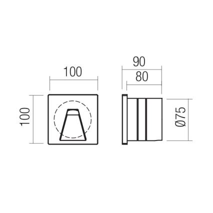 Redo 91195 - Εξωτερικό φωτιστικό προσανατολισμού BAST LED/2,5W/230V 3000K CRI 90 IP65 γκρι