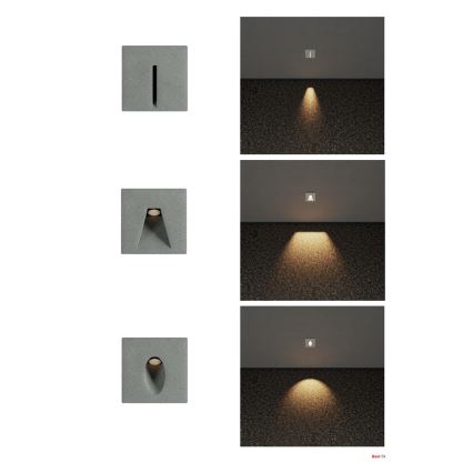 Redo 91199 - LED εξωτερικό φωτιστικό προσανατολισμού BAST LED/2,5W/230V 3000K CRI 90 IP65 γκρι