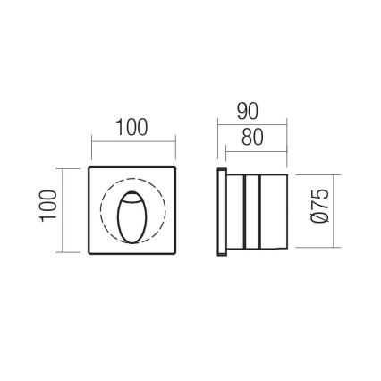 Redo 91199 - LED εξωτερικό φωτιστικό προσανατολισμού BAST LED/2,5W/230V 3000K CRI 90 IP65 γκρι
