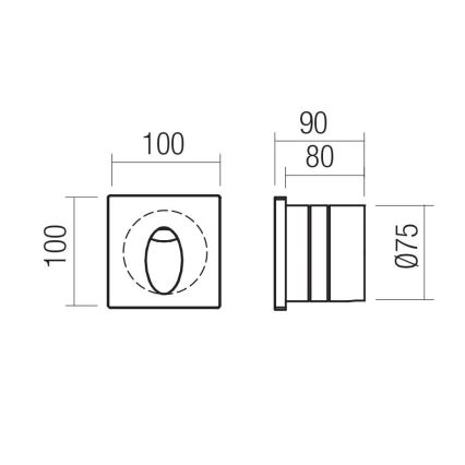 Redo 91200 - LED φωτιστικό σήμανσης εξωτερικού χώρου BAST LED/2,5W/230V 3000K CRI 90 IP65 ανθρακί