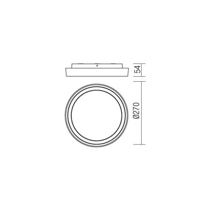 Redo 9180 - Φωτιστικό οροφής εξωτερικού χώρου LED BEZEL LED/25W/230V διάμετρος 27 cm IP54 λευκό