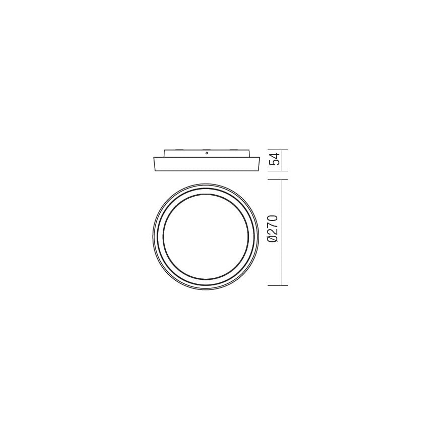Redo 9180 - Φωτιστικό οροφής εξωτερικού χώρου LED BEZEL LED/25W/230V διάμετρος 27 cm IP54 λευκό