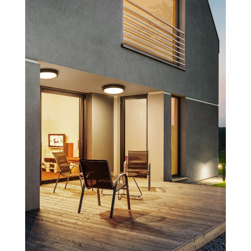 Redo 9184 - Εξωτερικό φωτιστικό οροφής LED BEZEL LED/30W/230V, διάμ. 34 εκ., IP54, ανθρακί