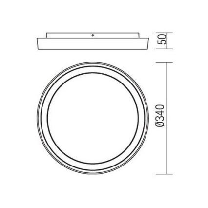 Redo 9184 - Εξωτερικό φωτιστικό οροφής LED BEZEL LED/30W/230V, διάμ. 34 εκ., IP54, ανθρακί