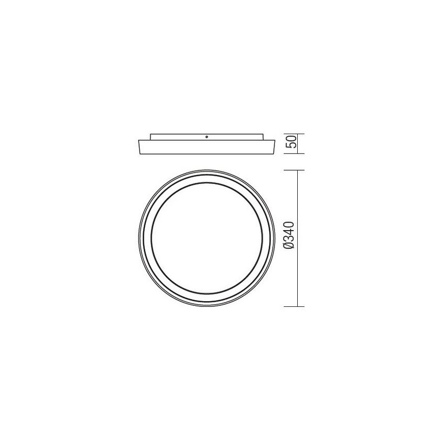 Redo 9184 - Εξωτερικό φωτιστικό οροφής LED BEZEL LED/30W/230V, διάμ. 34 εκ., IP54, ανθρακί