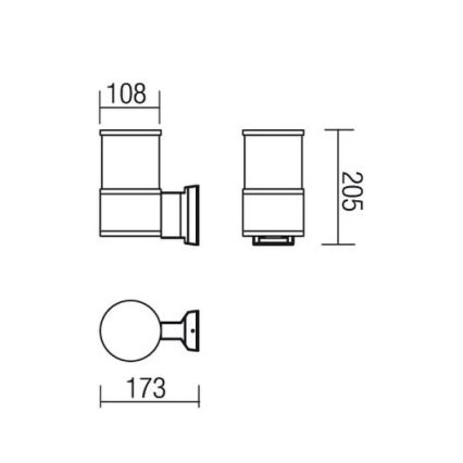 Redo 9326 - Φως τοίχου EXTER 1xE27/42W/230V IP54