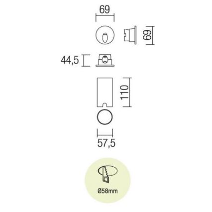 Redo 9341 - Φωτισμός σκάλας εξωτερικού χώρου LED SPY LED/3W/230V IP54 ανθρακί