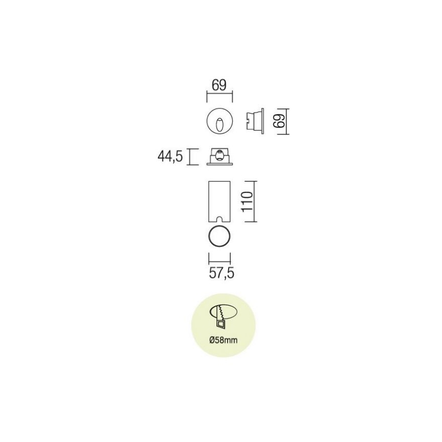 Redo 9341 - Φωτισμός σκάλας εξωτερικού χώρου LED SPY LED/3W/230V IP54 ανθρακί