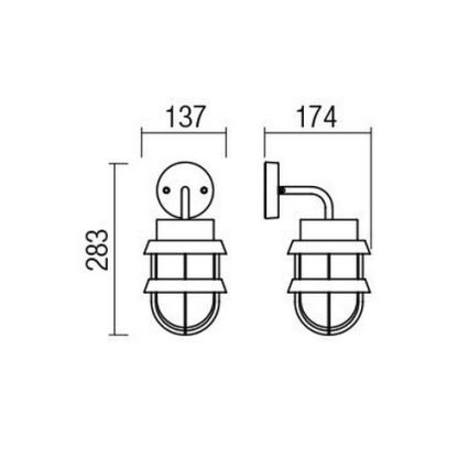 Redo 9498 - Φωτιστικό τοίχου εξωτερικού χώρου CLAUT 1xE27/42W/230V IP44 ανθρακί