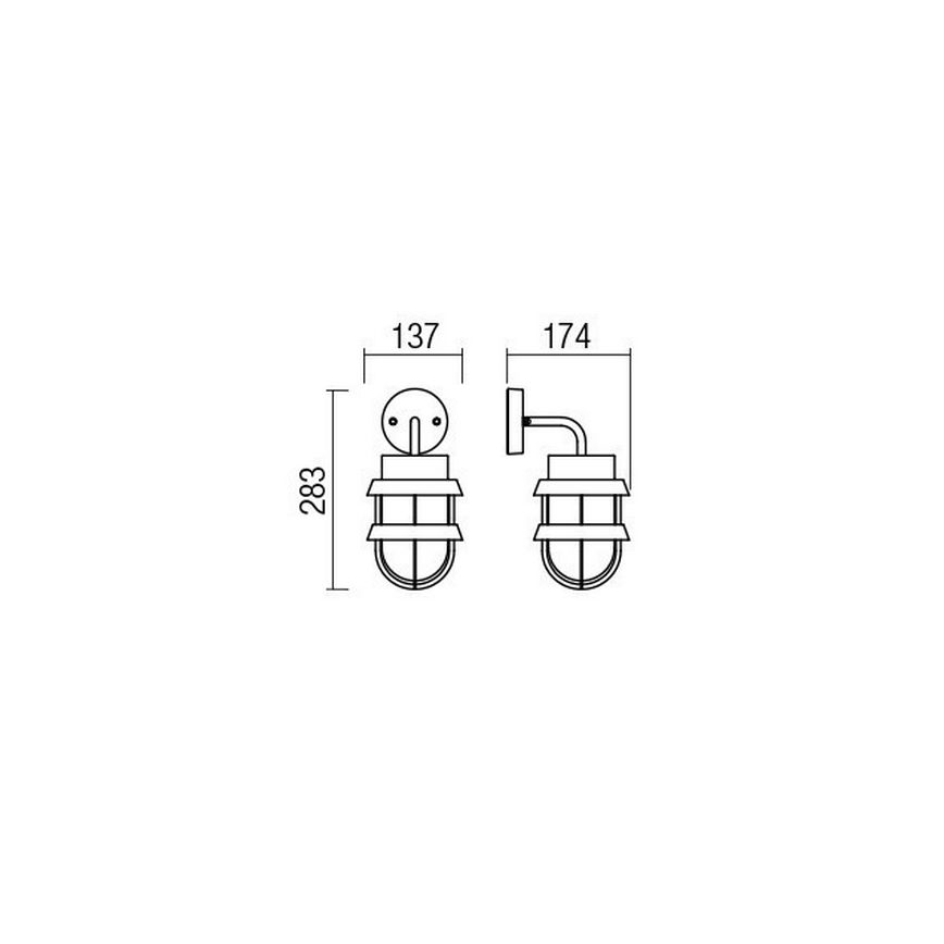 Redo 9498 - Φωτιστικό τοίχου εξωτερικού χώρου CLAUT 1xE27/42W/230V IP44 ανθρακί