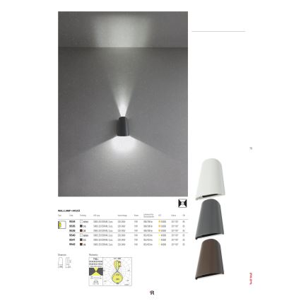 Redo 9536 - Φως τοίχου εξωτερικού χώρου LED TWILL 1xLED/11W/230V IP65