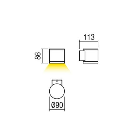 Redo 9596 - LED επιτοίχιο φωτιστικό εξωτερικού χώρου ETA LED/6W/230V 3000K IP54 καφέ