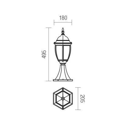 Redo 9606 - Λάμπα εξωτερικού χώρου SEVILLA 1xE27/42W/230V IP44 χρυσό/πατίνα