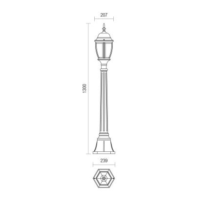 Redo 9608 - Λάμπα εξωτερικού χώρου SEVILLA 1xE27/42W/230V IP44 χρυσό/πατίνα