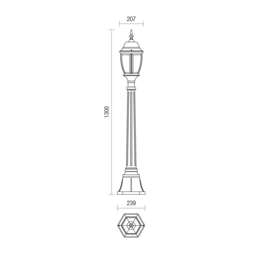 Redo 9608 - Λάμπα εξωτερικού χώρου SEVILLA 1xE27/42W/230V IP44 χρυσό/πατίνα