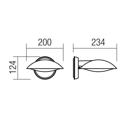 Redo 9617 - Φωτιστικό τοίχου LED εξωτερικού χώρου CAPP LED/12W/230V IP54 ανθρακί