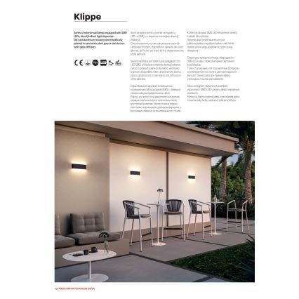 Redo 9622 - Εξωτερικό επιτοίχιο φωτιστικό KLIPPE LED/13W/230V 3000K IP54 λευκό