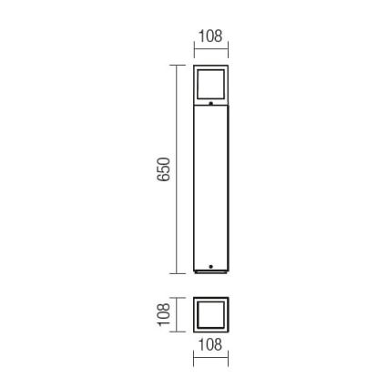 Redo 9644 - Λάμπα εξωτερικού χώρου BRICK 1xE27/23W/230V IP54