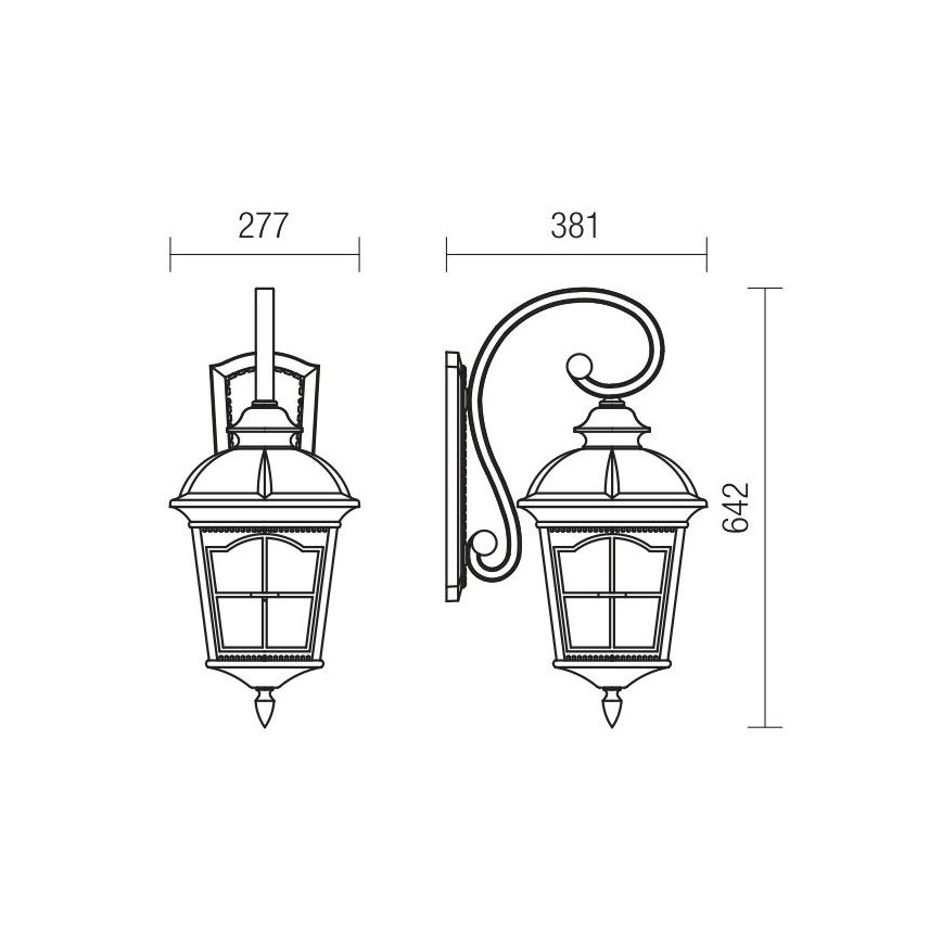 Redo 9648 - Εξωτερικό επιτοίχιο φωτιστικό YORK 1xE27/70W/230V IP44 καφέ