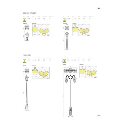 Redo 9652 - Εξωτερικό φωτιστικό YORK 1xE27/70W/230V IP44 καφέ