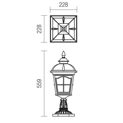 Redo 9652 - Εξωτερικό φωτιστικό YORK 1xE27/70W/230V IP44 καφέ