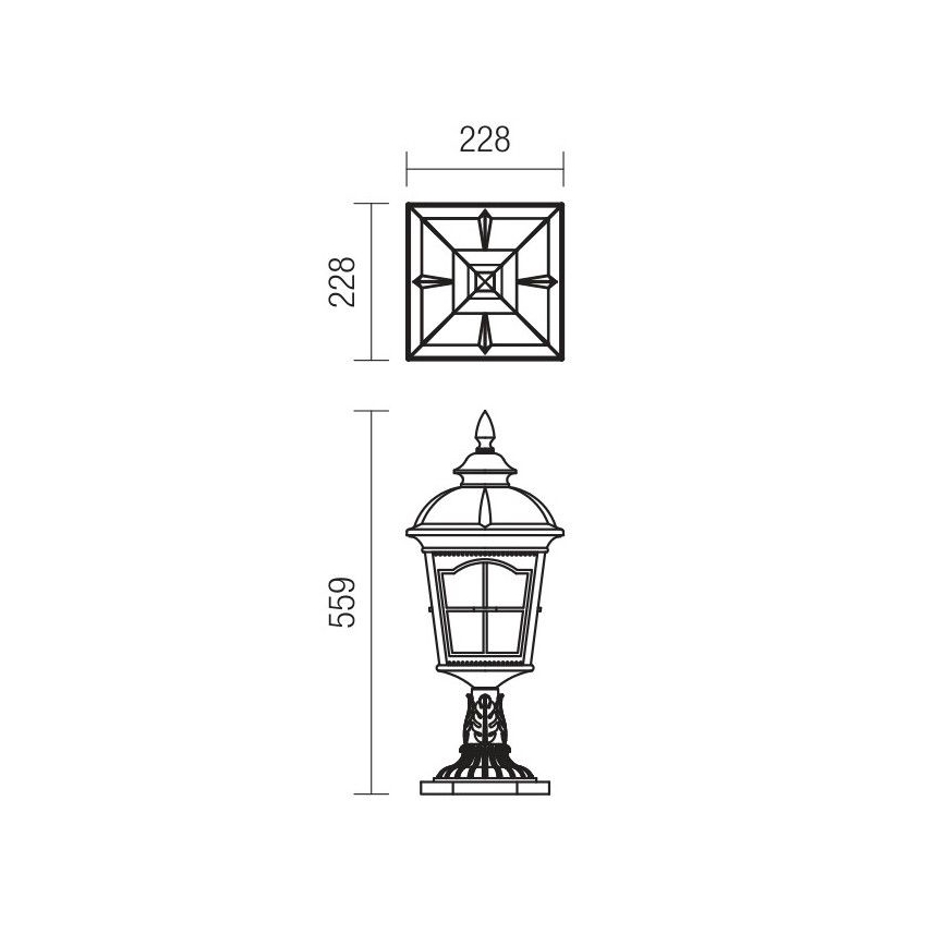 Redo 9652 - Εξωτερικό φωτιστικό YORK 1xE27/70W/230V IP44 καφέ