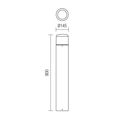 Redo 9682 - Εξωτερικό φωτιστικό LED CYCLO LED/9W/230V 2900-3100K 90 cm IP54 ανθρακί