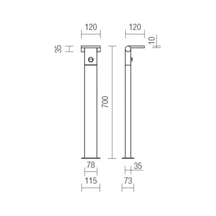 Redo 9697 - Εξωτερική λάμπα LED με αισθητήρα VARIAL LED/10W/230V IP54 καφέ