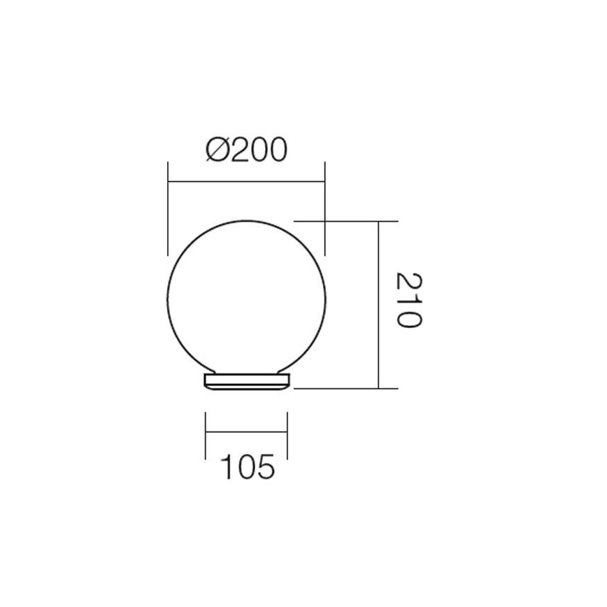 Redo 9760 - Ανταλλακτικό καπέλο για εξωτερικό φωτιστικό SFERA διάμ. 20 εκ. IP44 καφέ