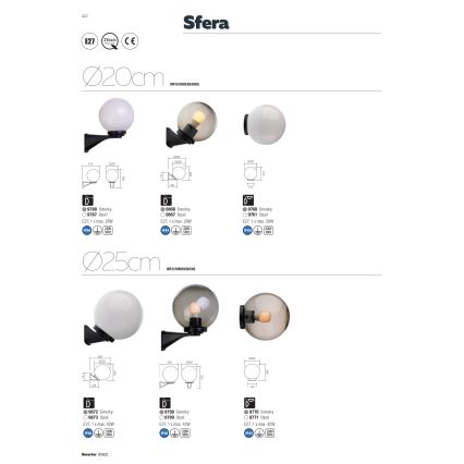 Redo 9770 - Ανταλλακτικό καπέλο για εξωτερικό φωτιστικό SFERA διάμ. 25 εκ. IP44 καφέ