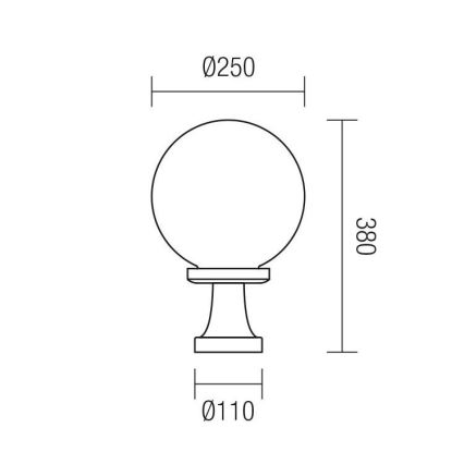 Redo 9774 - Λάμπα εξωτερικού χώρου SFERA 1xE27/42W/230V IP44 25x38 cm καφέ