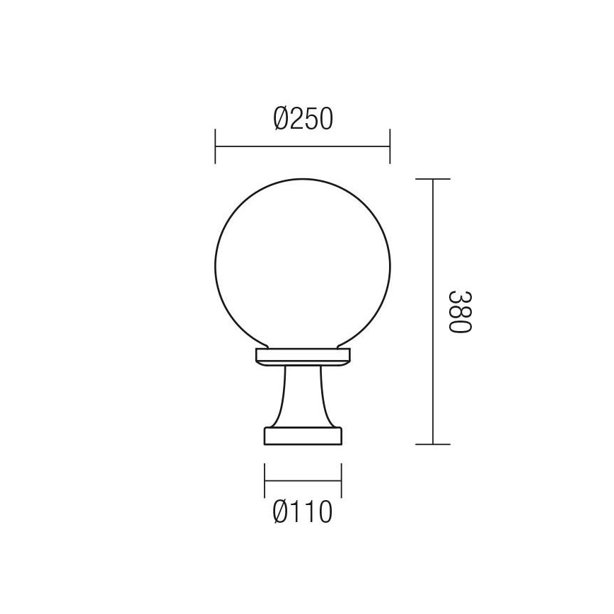 Redo 9774 - Λάμπα εξωτερικού χώρου SFERA 1xE27/42W/230V IP44 25x38 cm καφέ