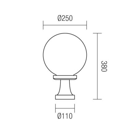 Redo 9775 - Λάμπα εξωτερικού χώρου SFERA 1xE27/42W/230V IP44 25x38cm λευκό