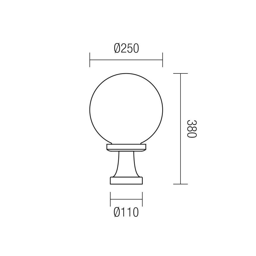 Redo 9775 - Λάμπα εξωτερικού χώρου SFERA 1xE27/42W/230V IP44 25x38cm λευκό