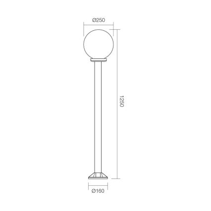 Redo 9776 - Λάμπα εξωτερικού χώρου SFERA 1xE27/42W/230V IP44 25x125 cm καφέ