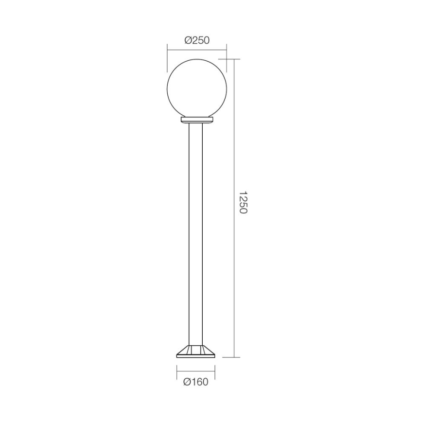 Redo 9776 - Λάμπα εξωτερικού χώρου SFERA 1xE27/42W/230V IP44 25x125 cm καφέ