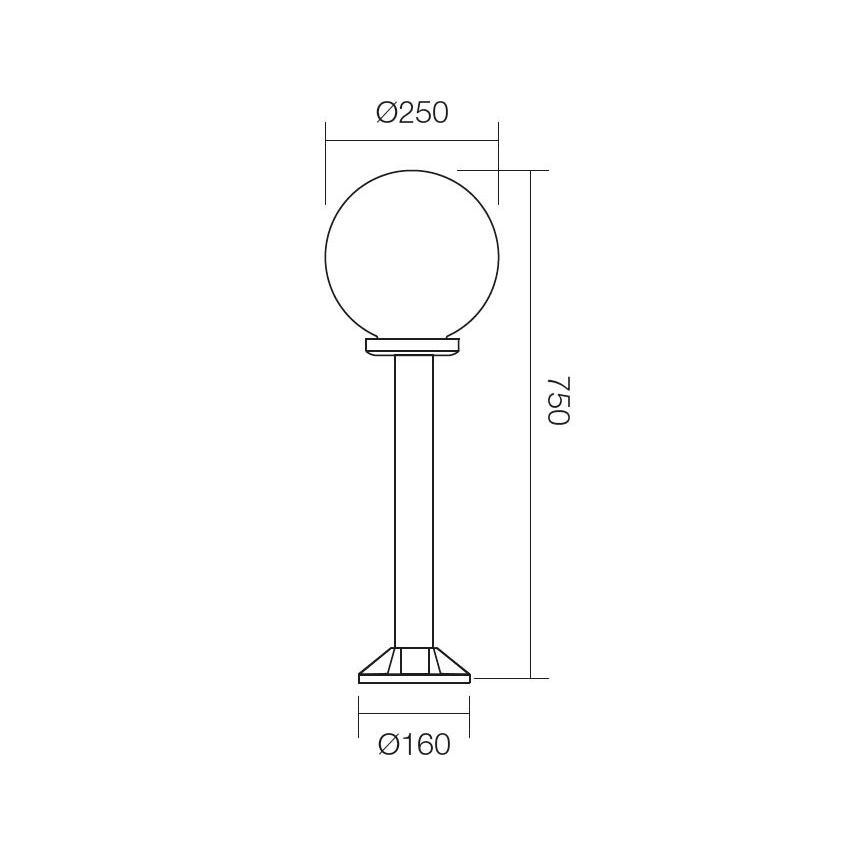 Redo 9779 - Εξωτερικό φωτιστικό SFERA 1xE27/42W/230V IP44 25x75 εκ. καφέ