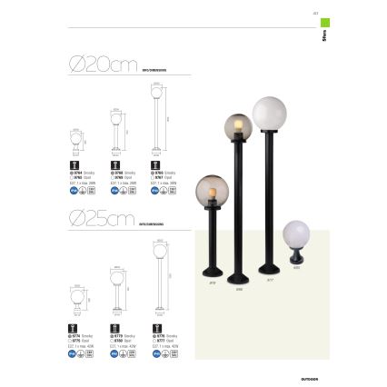 Redo 9779 - Λάμπα εξωτερικού χώρου SFERA 1xE27/42W/230V IP44 25x75 cm καφέ