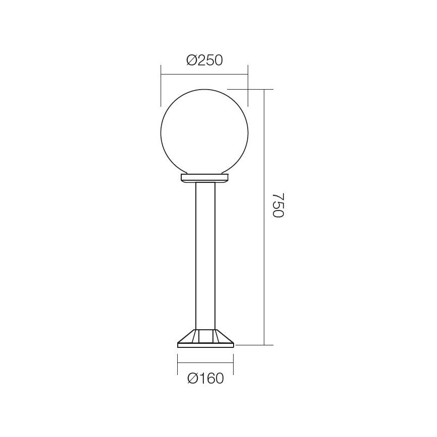 Redo 9780 - Λάμπα εξωτερικού χώρου SFERA 1xE27/42W/230V IP44 25x75 cm λευκό