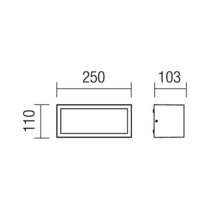 Redo 9896  - Εξωτερικό φωτιστικό τοίχου BRICK 1xE27/23W/230V IP54 γκρι