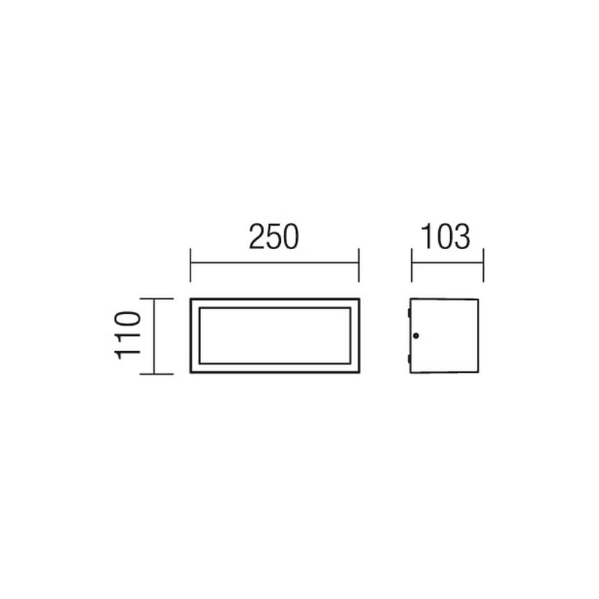 Redo 9896  - Εξωτερικό φωτιστικό τοίχου BRICK 1xE27/23W/230V IP54 γκρι