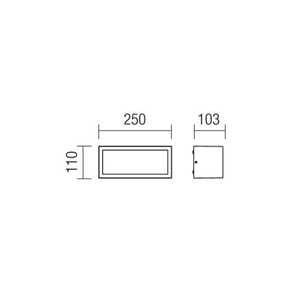 Redo 9897 - Φως τοίχου εξωτερικού χώρου BRICK 1xE27/23W/230V IP54