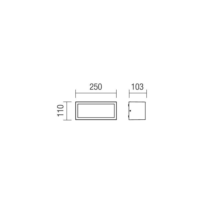 Redo 9897 - Φως τοίχου εξωτερικού χώρου BRICK 1xE27/23W/230V IP54